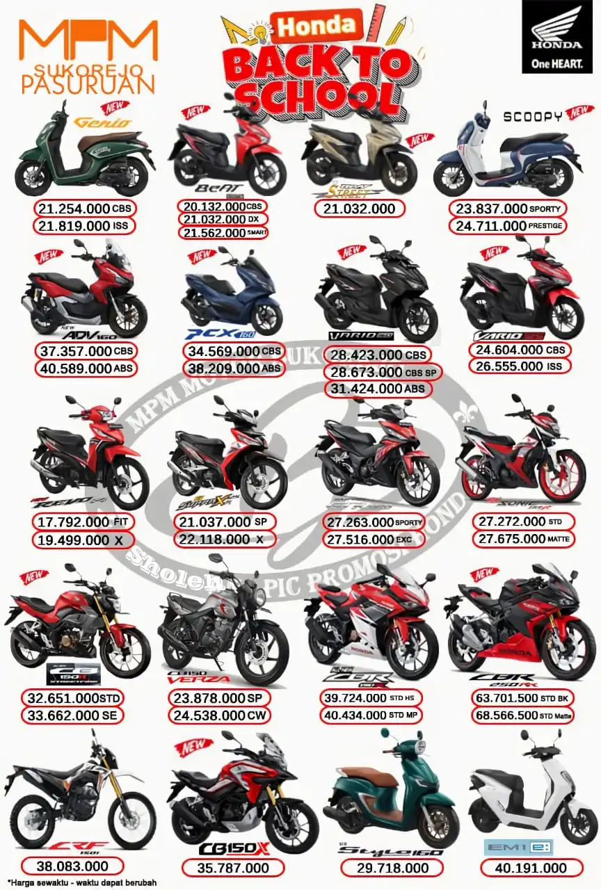 Daftar Harga Promo Kredit Dealer Motor Honda Pasuruan Brosur Promo Kredit Motor Honda Pasuruan